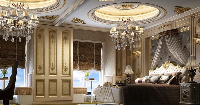 غرفة نوم كلاسيكية