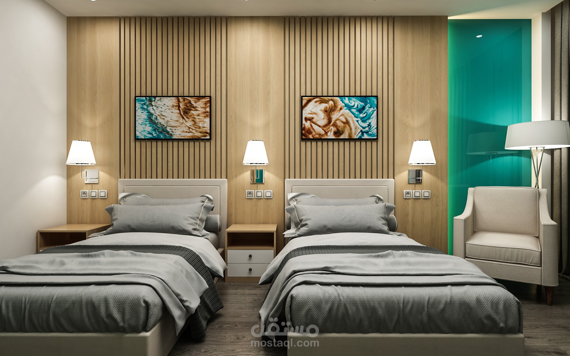 غرفة نوم فندقية