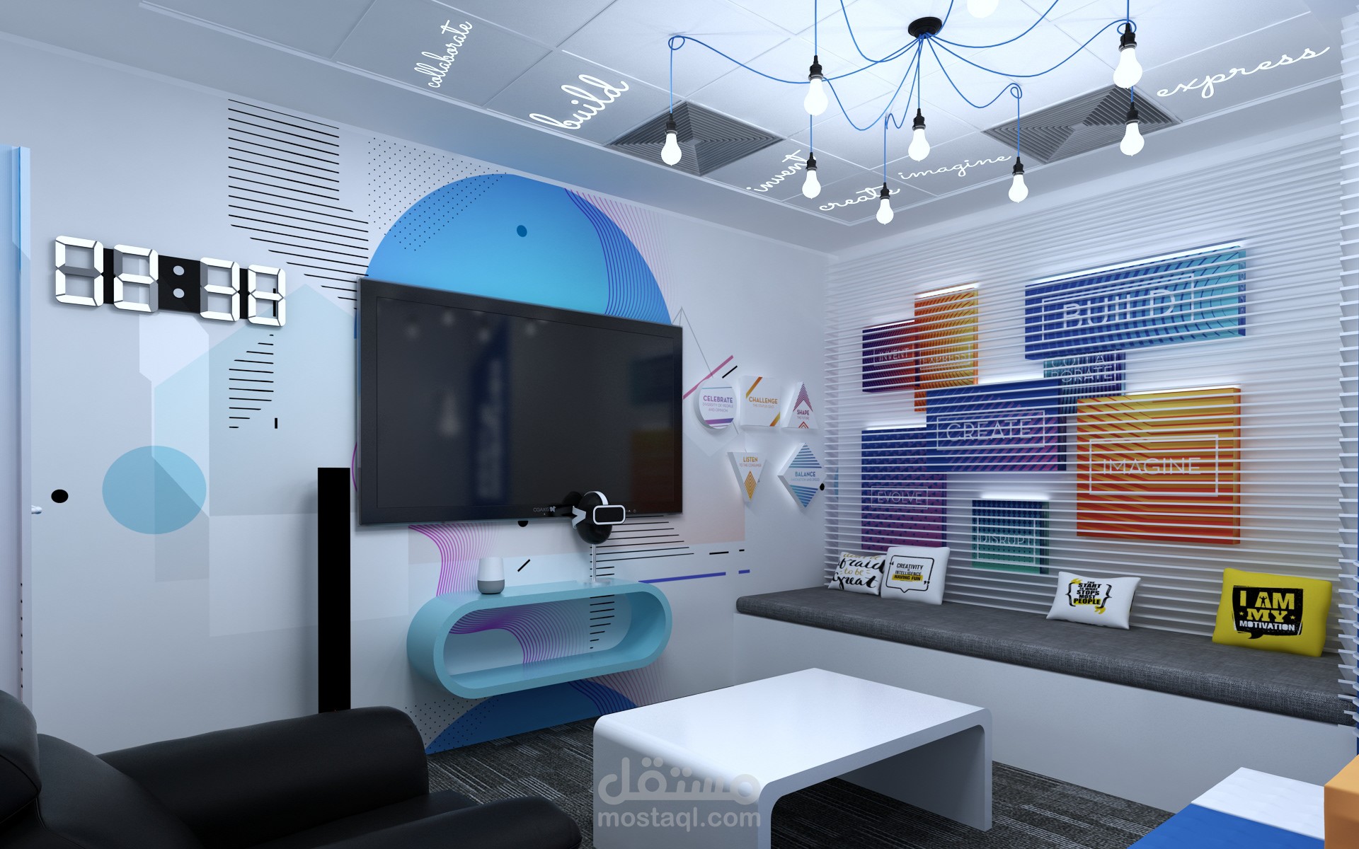 تصميم غرفة للابتكار والابدع بشركة