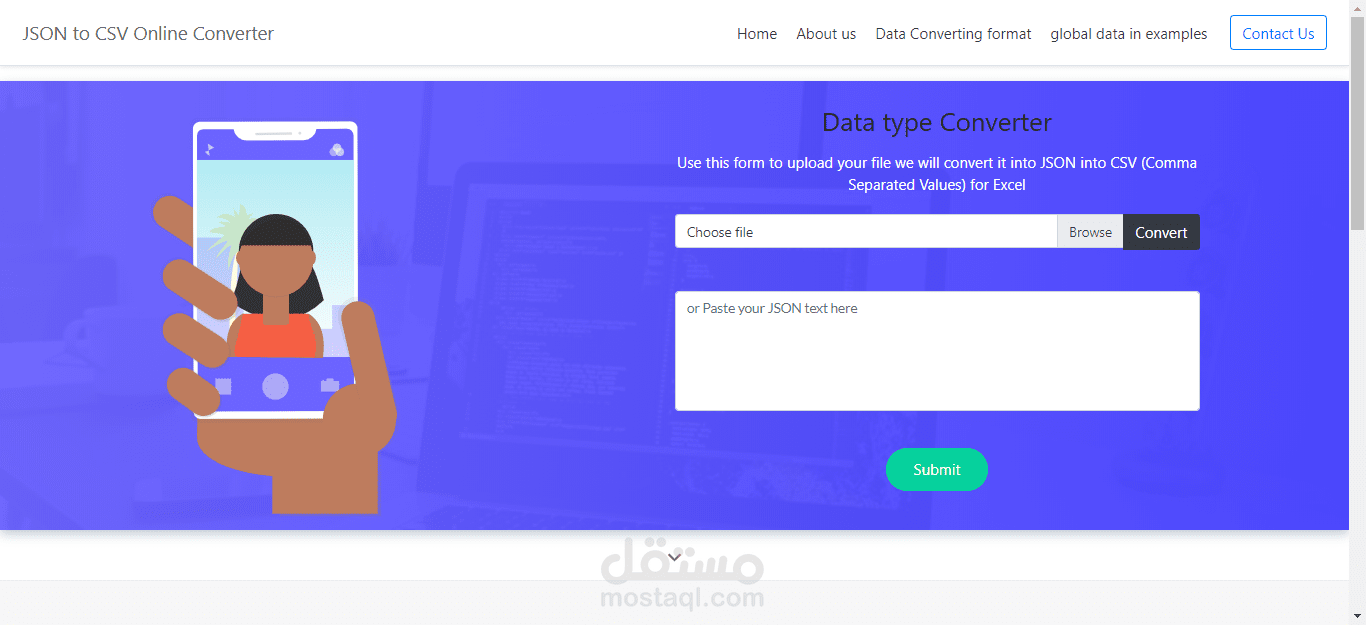 تحويل البيانات والملفات من صيغة json الى csv والى xlsx
