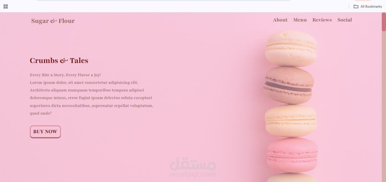 تصميم وتطوير صفحة هبوط لمخبز وحلويات (Landing Page)