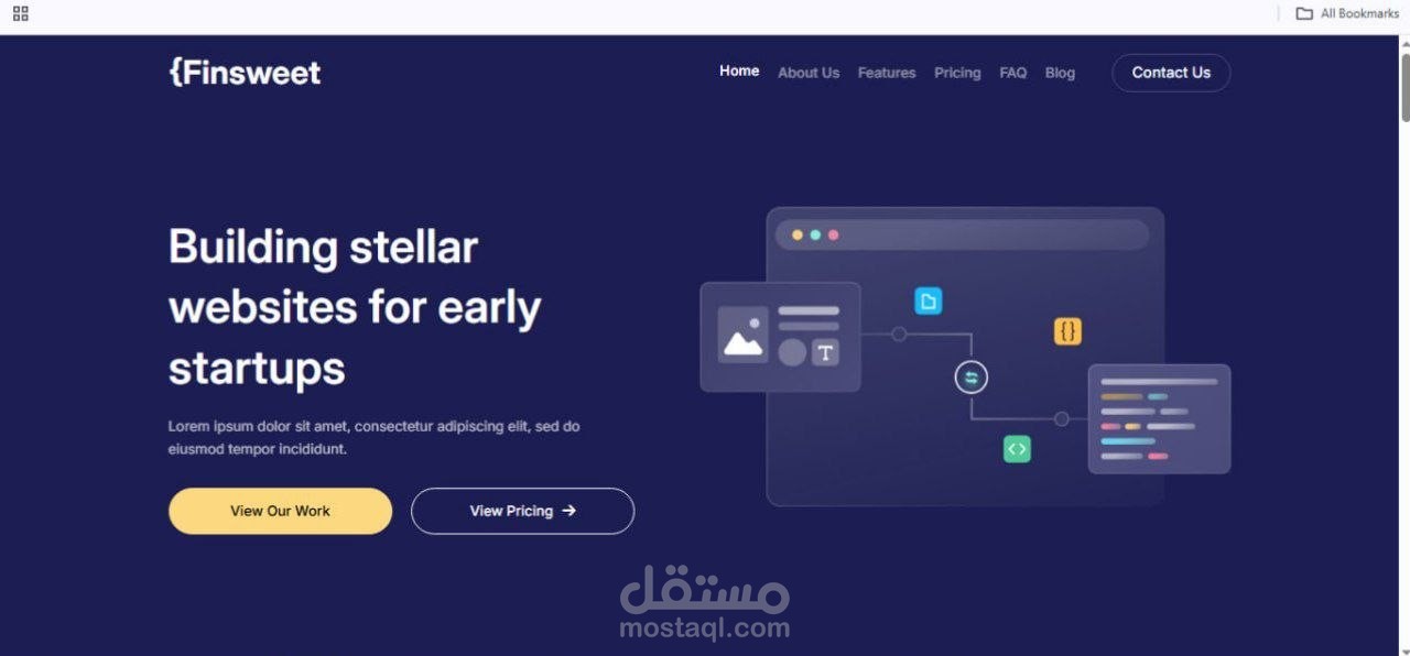 تصميم واجهات موقع لشركة تطوير برمجيات