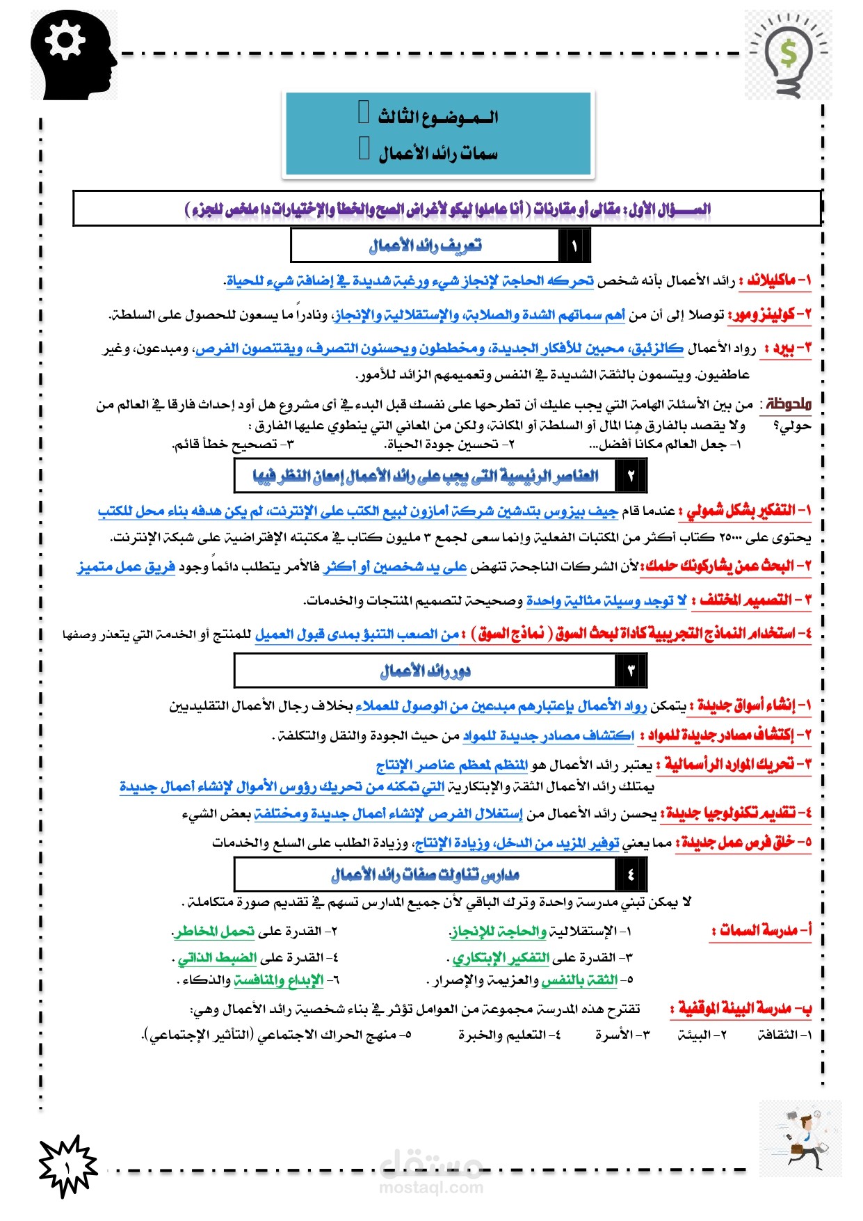 كتبة محتوى عن سمات رائد الأعمال