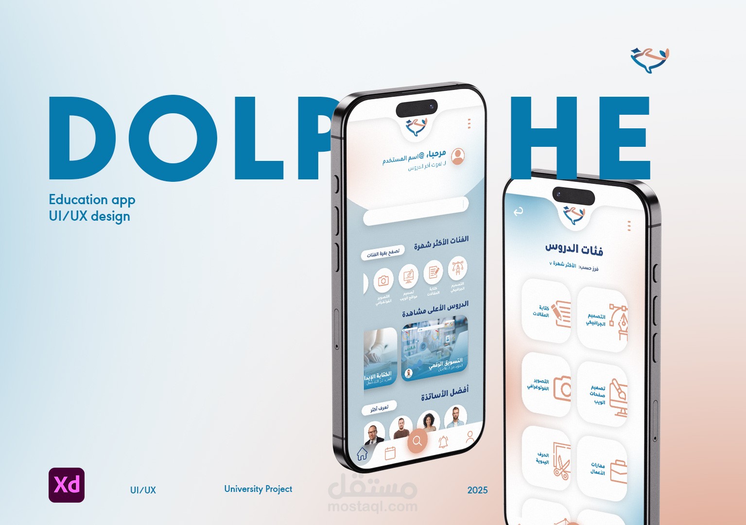 تصميم واجهة وتجربة المستخدم (UI/UX) لتطبيق (دولف)