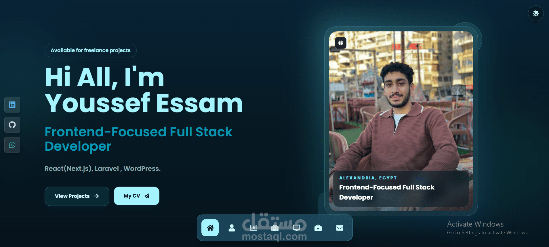 خدمة تصميم وتطوير Portfolio Website باستخدام React & Tailwind CSS