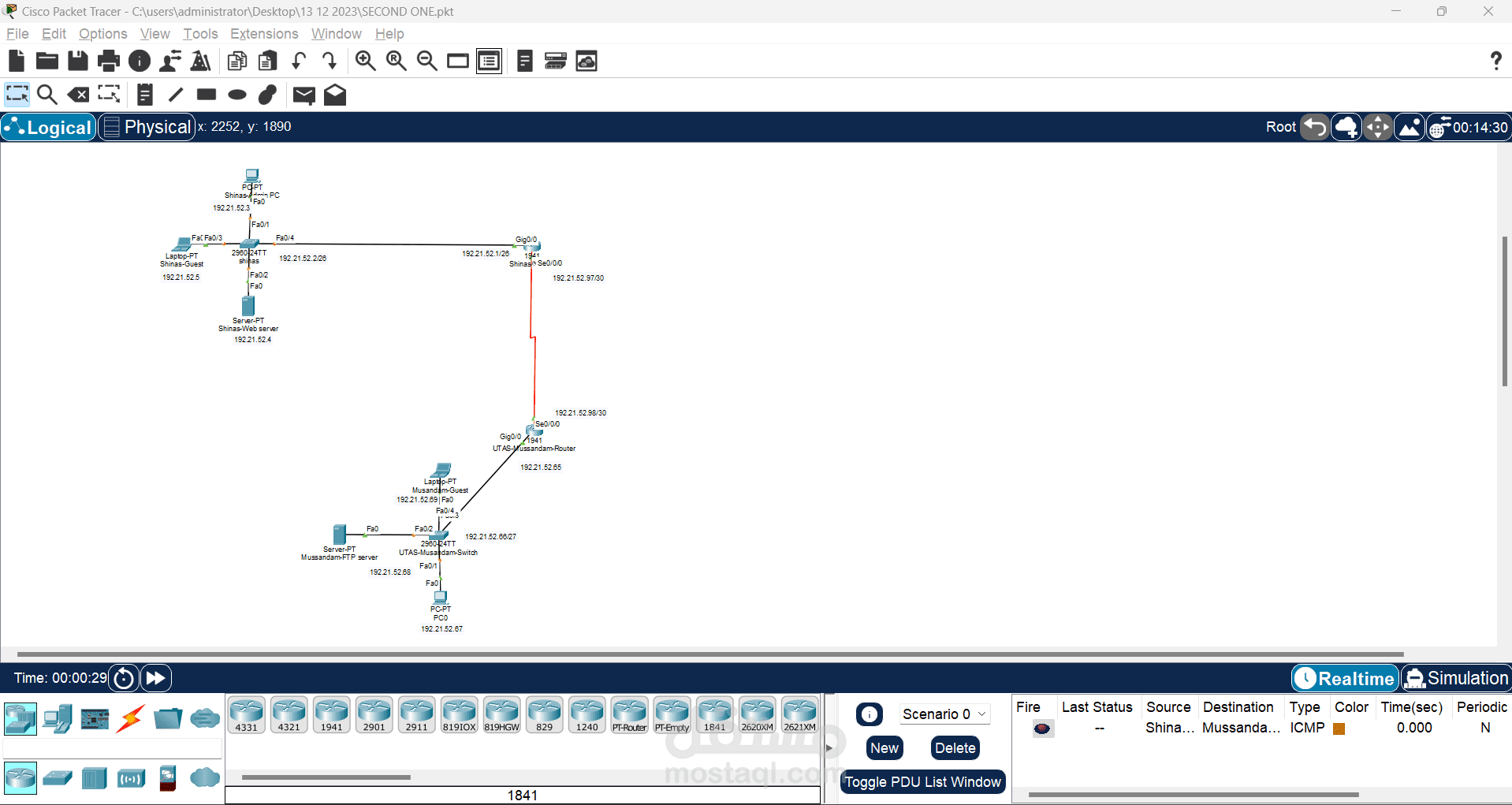 Design and configure routers switches ftp server web server for a medium networks in packet tracer