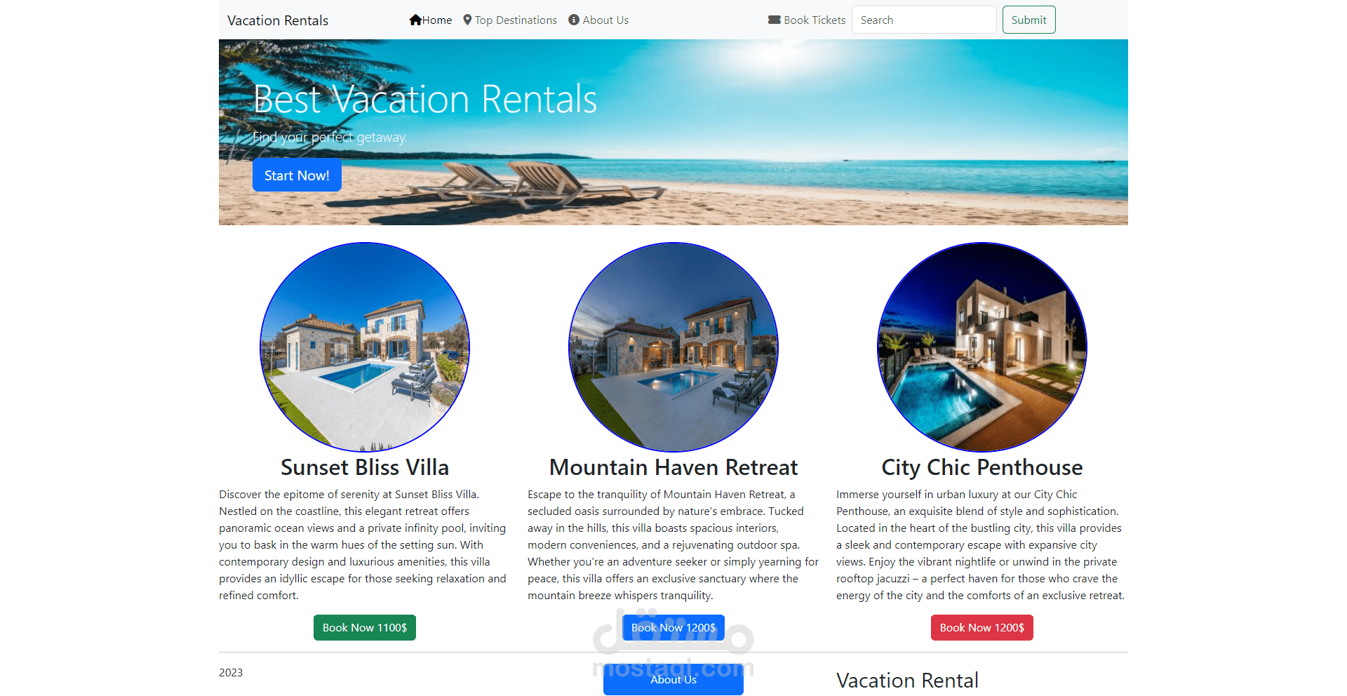 Vacation-Villa-Booking Website