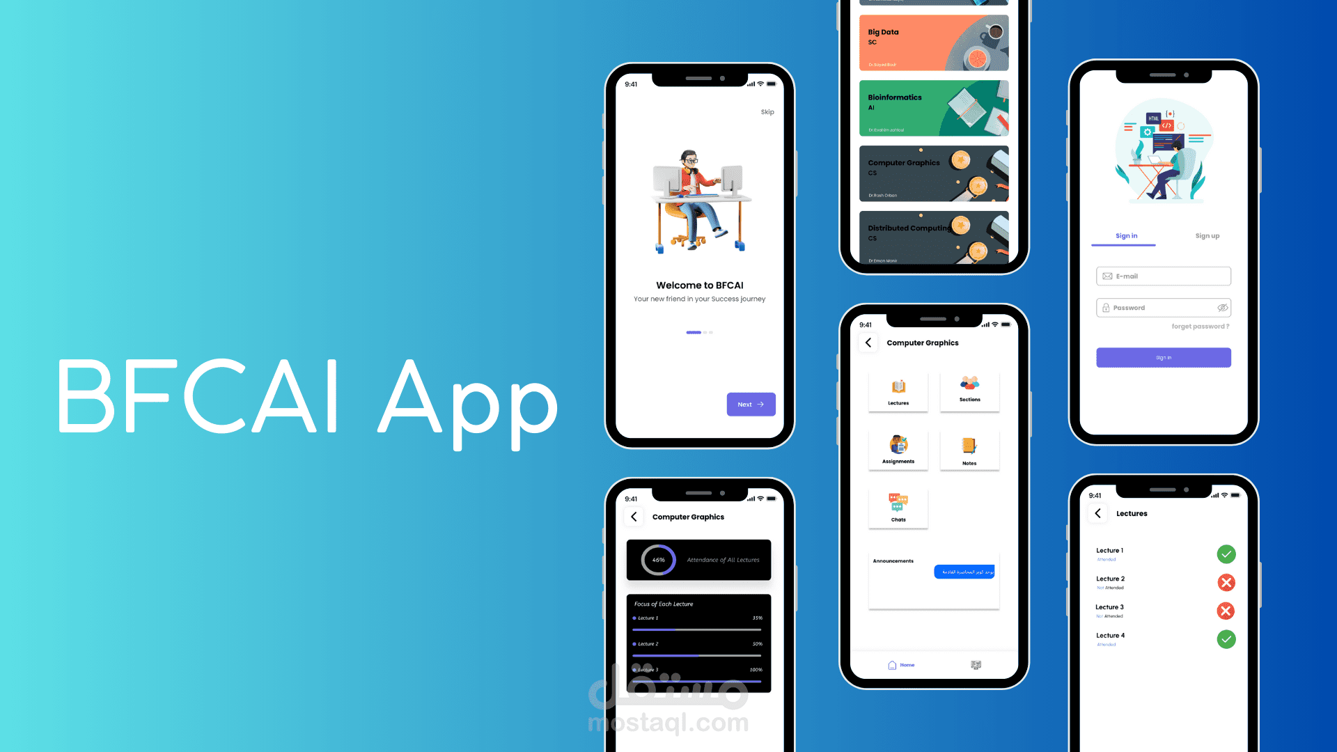 BFCAI App | منصة تخدم الكليات والمؤسسات التعليمية لأخذ الغياب للطلبة و متابعة مستواهم باسنخدام الذكاء الاصطناعي مع فلاتر.