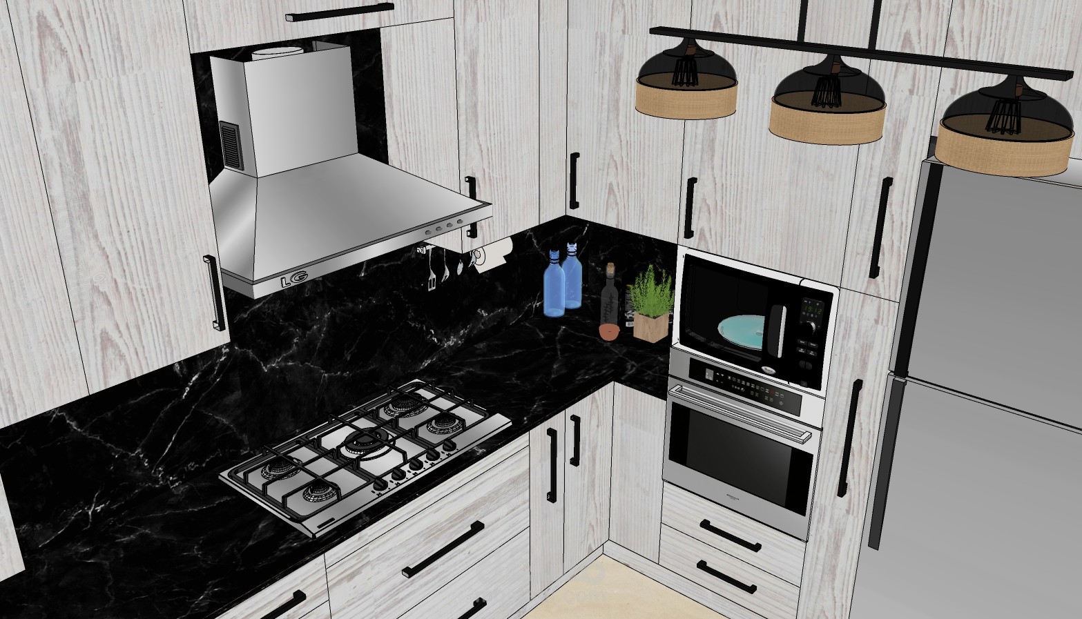 تصميم مطبخ ثلاثي الأبعاد 3D