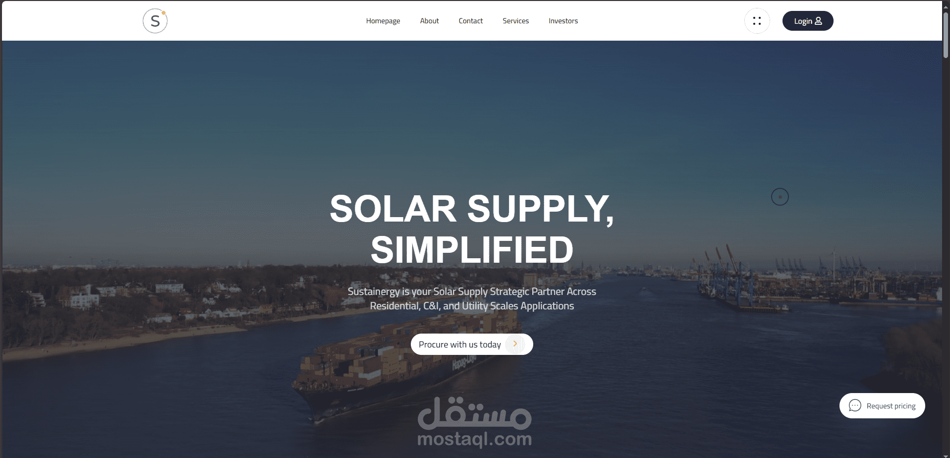 تصميم وتطوير منصة Sustainergy Solar لإدارة طلبات منتجات الطاقة الشمسية