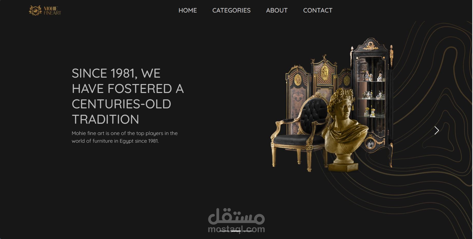 Landing Page for Mohie fine art Company