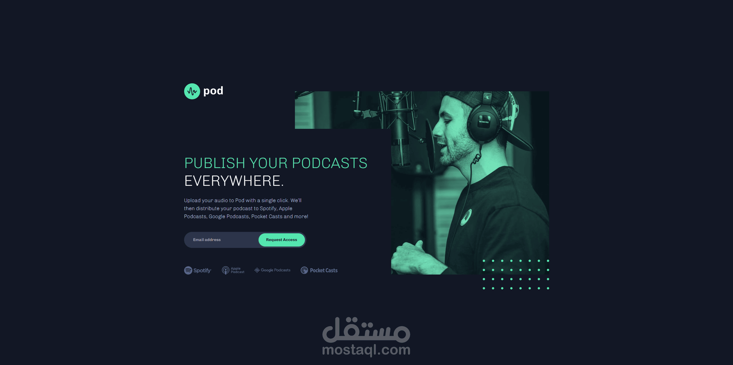 Pod landing page