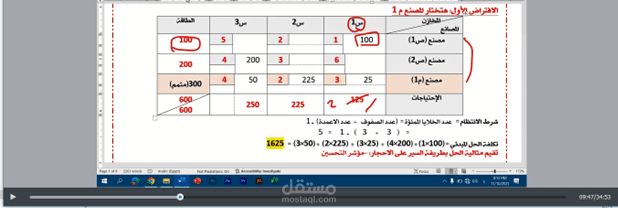 صورة من فيديو شرح لإحدى المواد