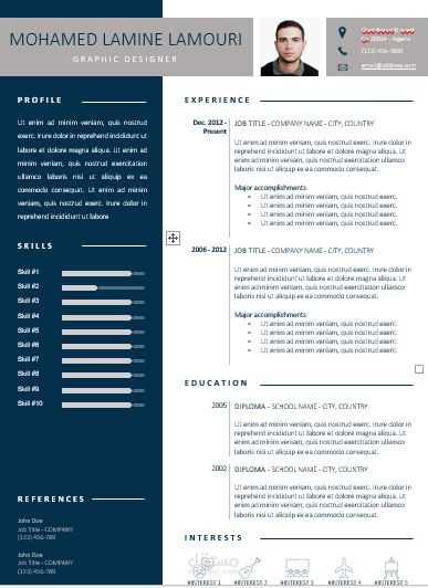 تصاميم سيرة ذاتية احترافية