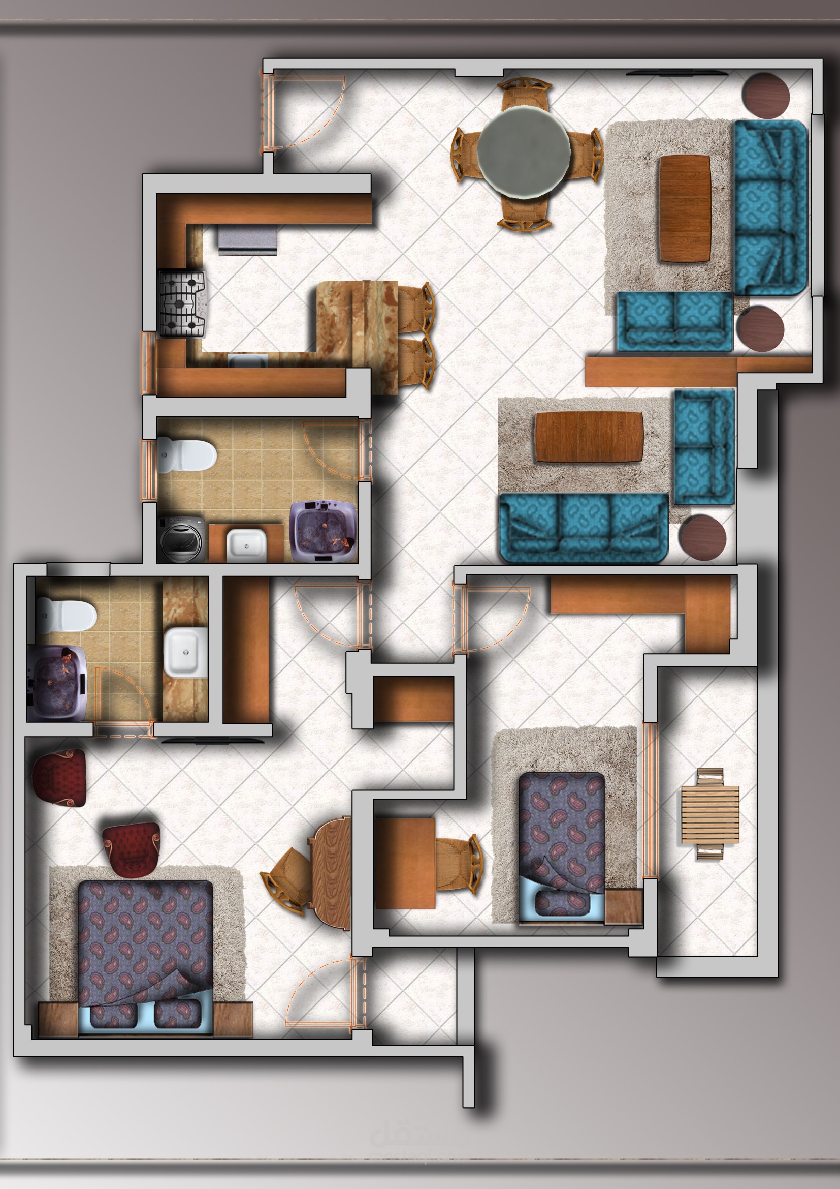 تصميم شقة سكنية