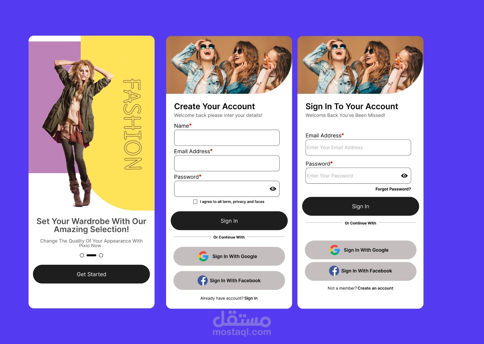 تصميم واجهه تسجيل الدخول sign in / sign up
