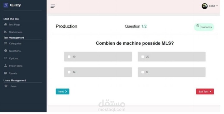 Application QCM en ligne