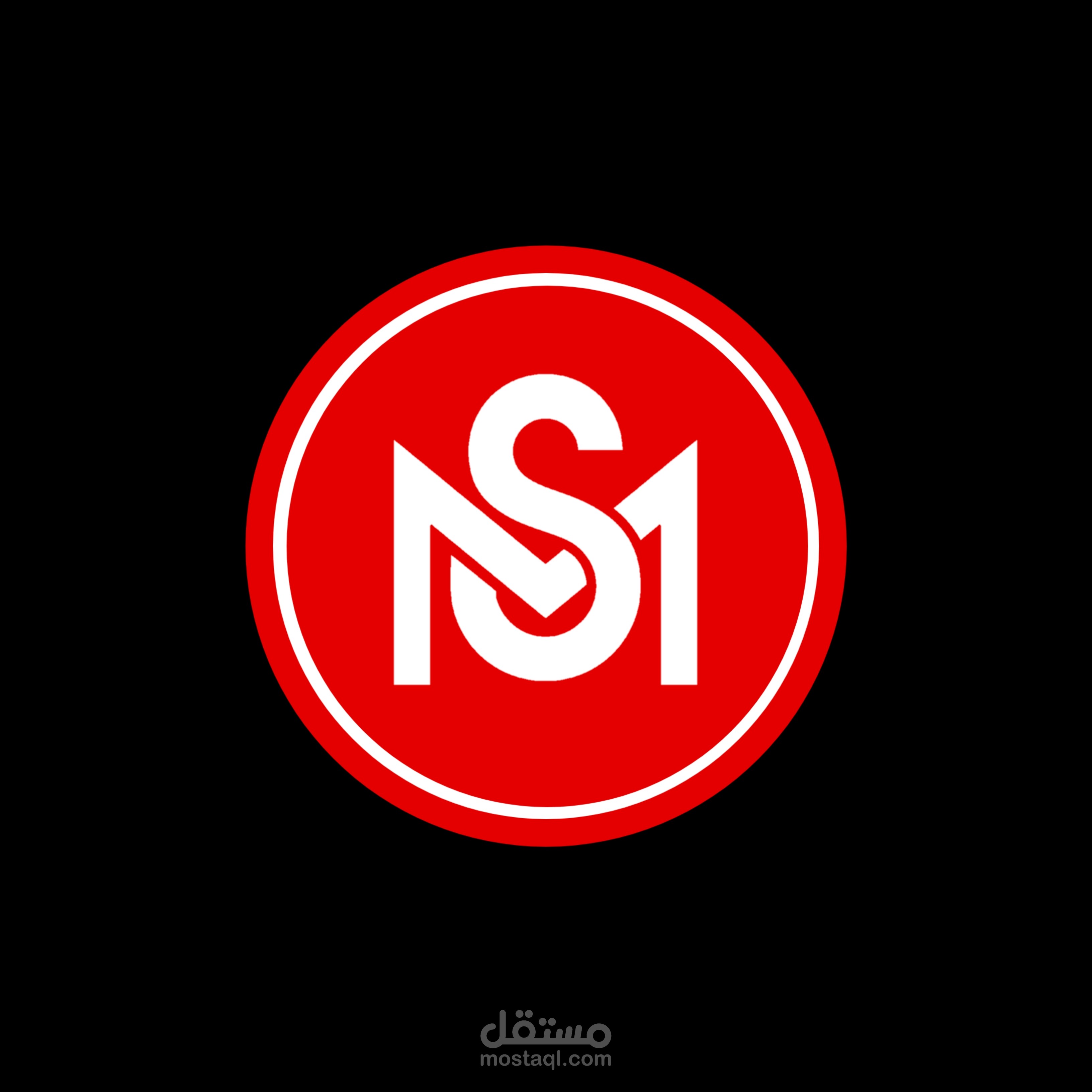 شعار لقناة يوتيوب دمج حرفي S+M