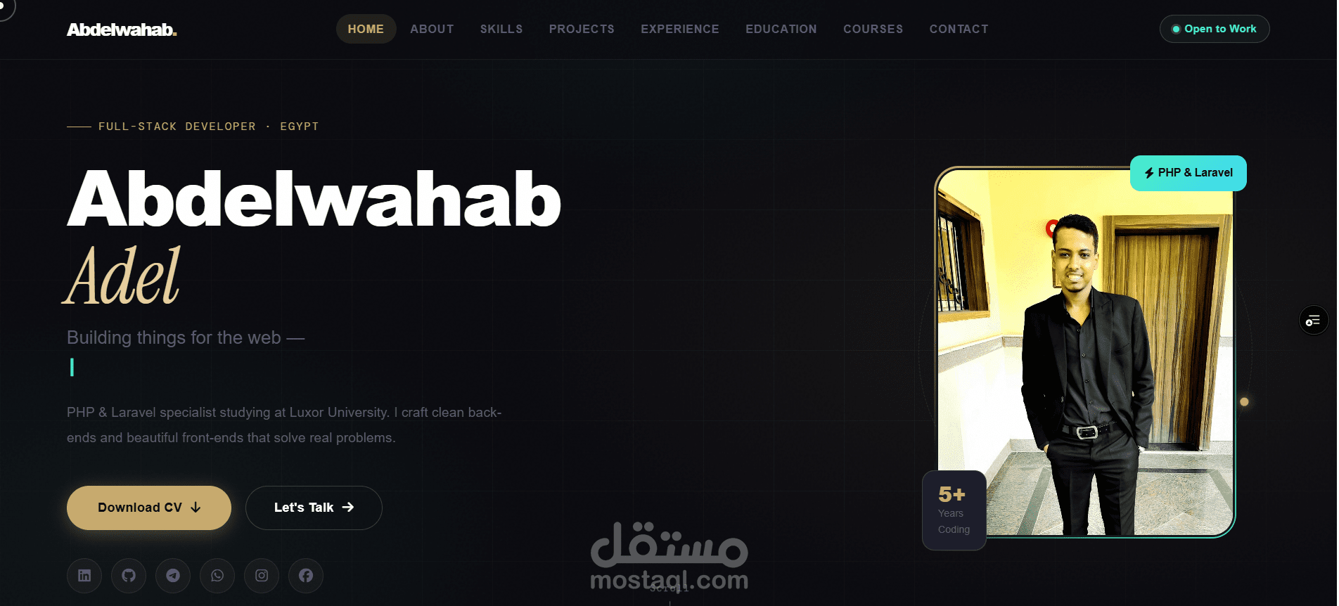 Portfolio Website – Full-Stack Developer Personal Portfolio