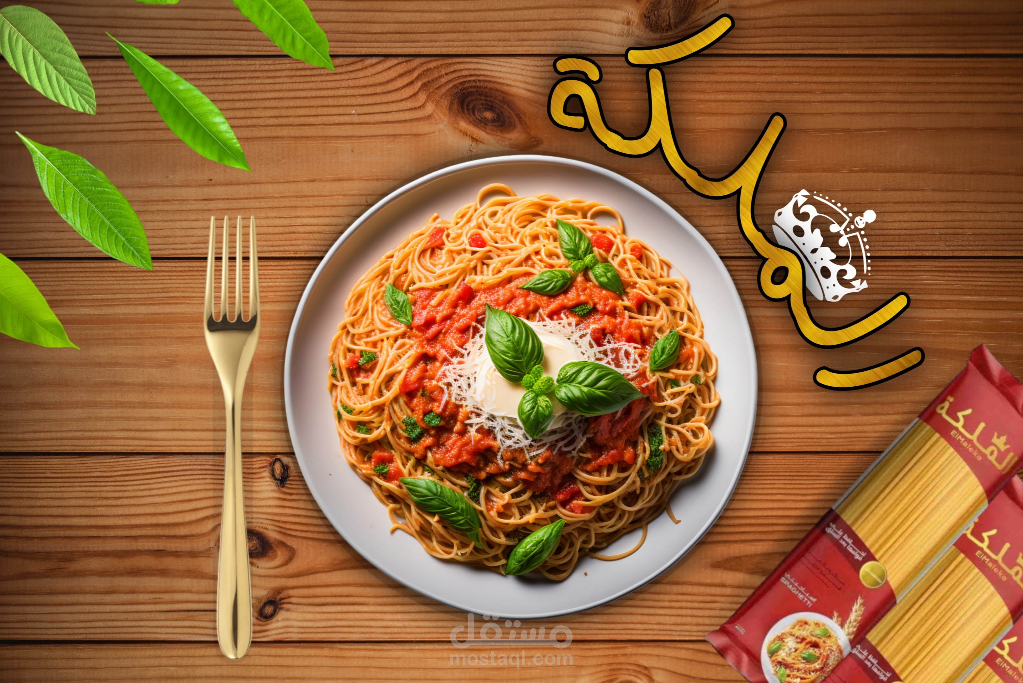 اعلان لمكرونة الملكة
