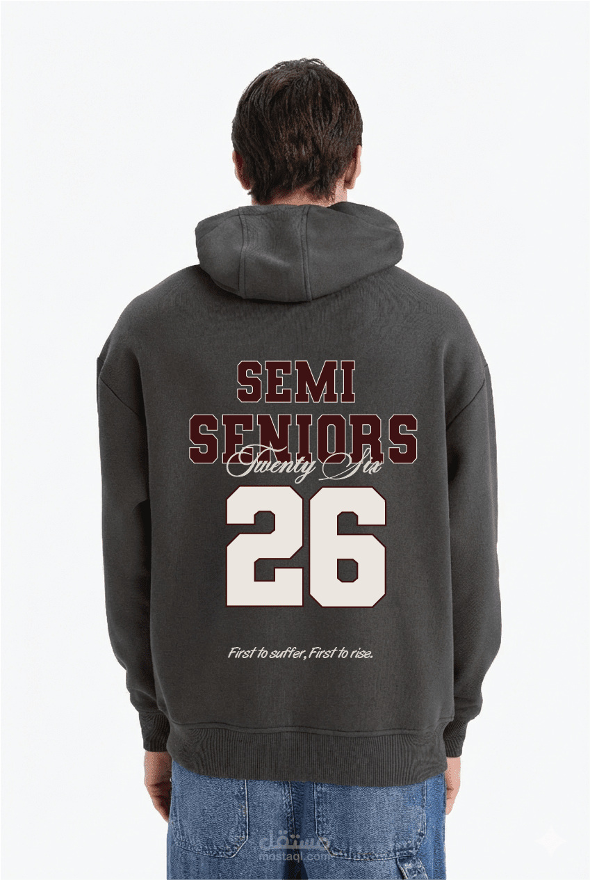 Dark gray back hoodie design