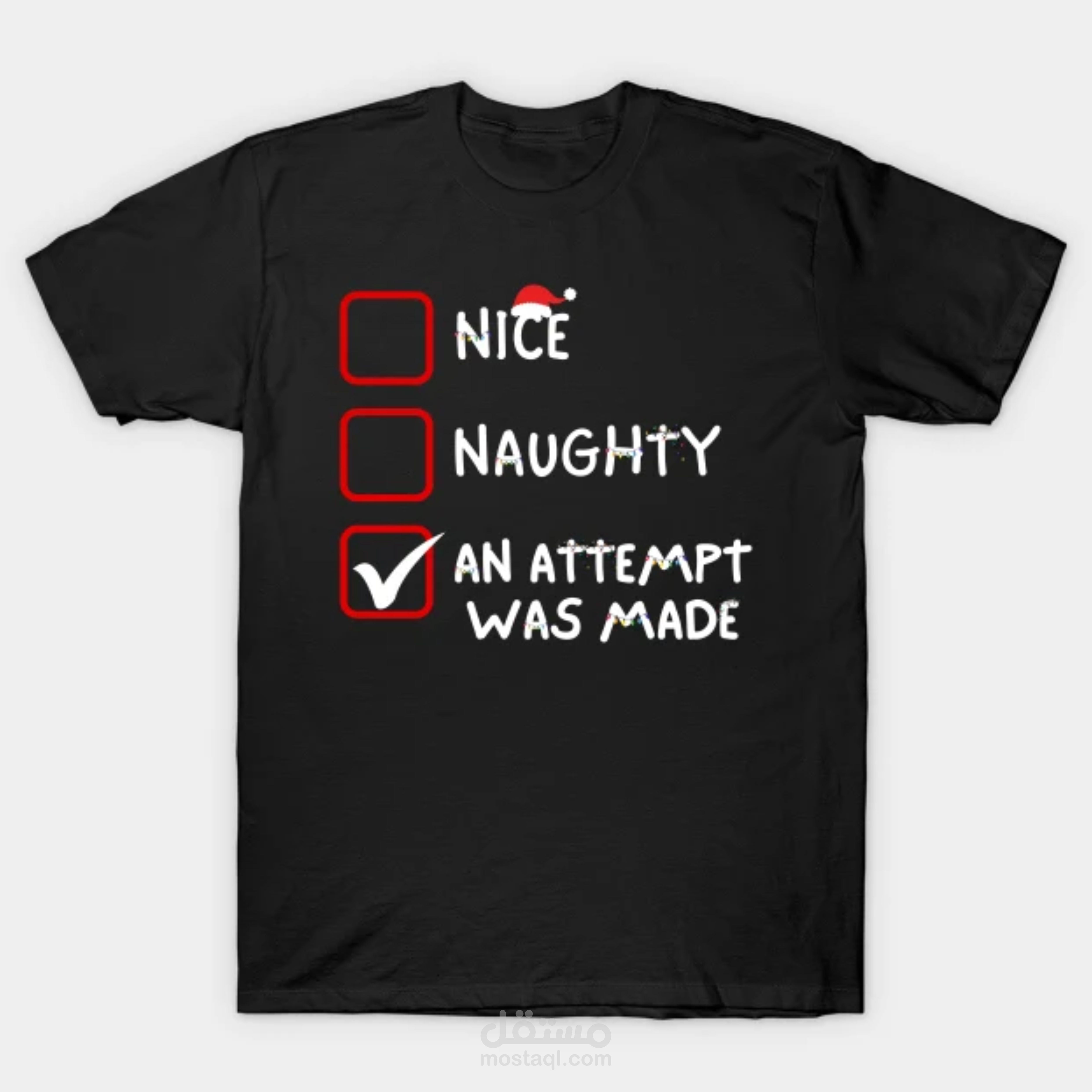 تصميم تيشرت الكريسماس Naughty Or Nice