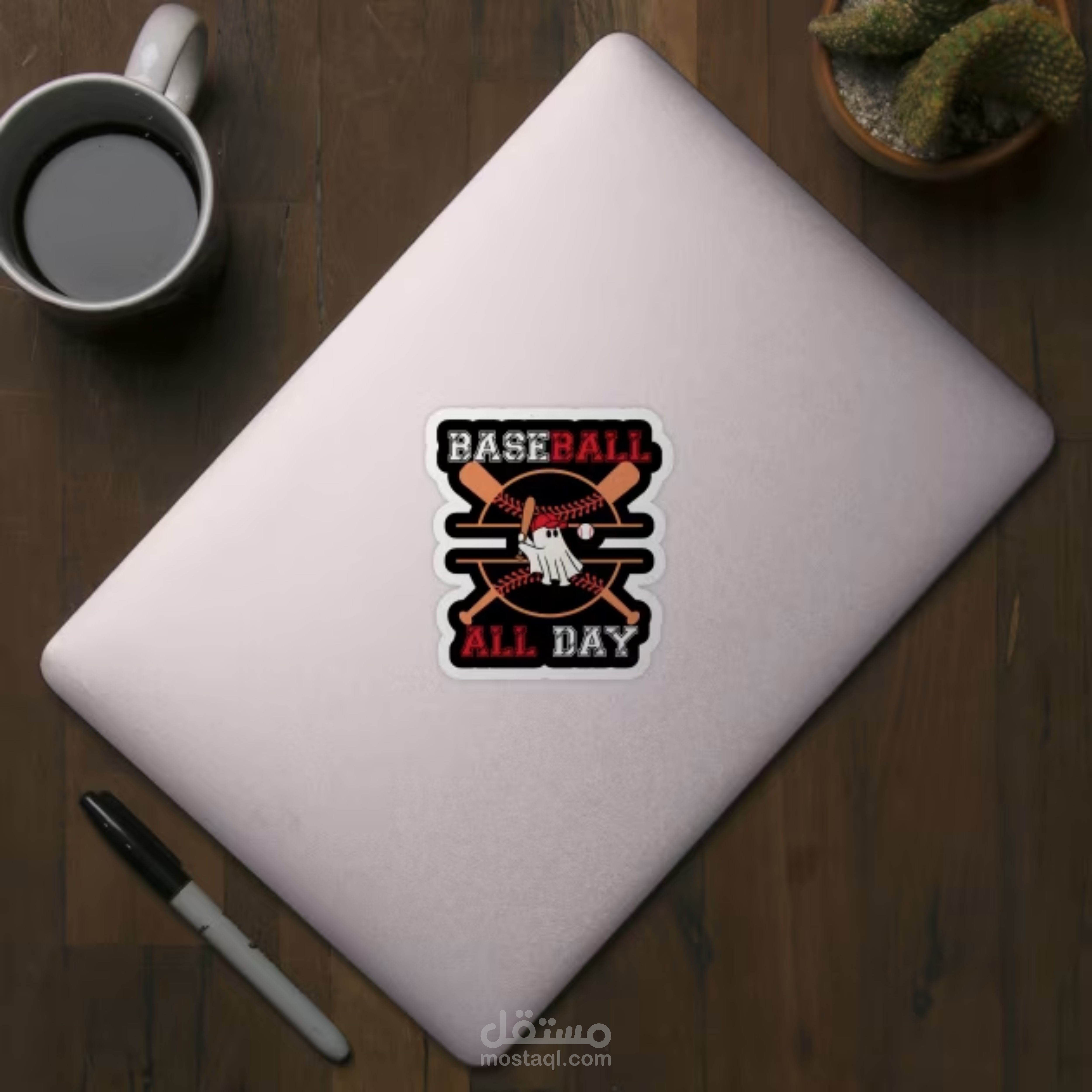 تصميم ملصق عشاق رياضة البيسبول Baseball All Day