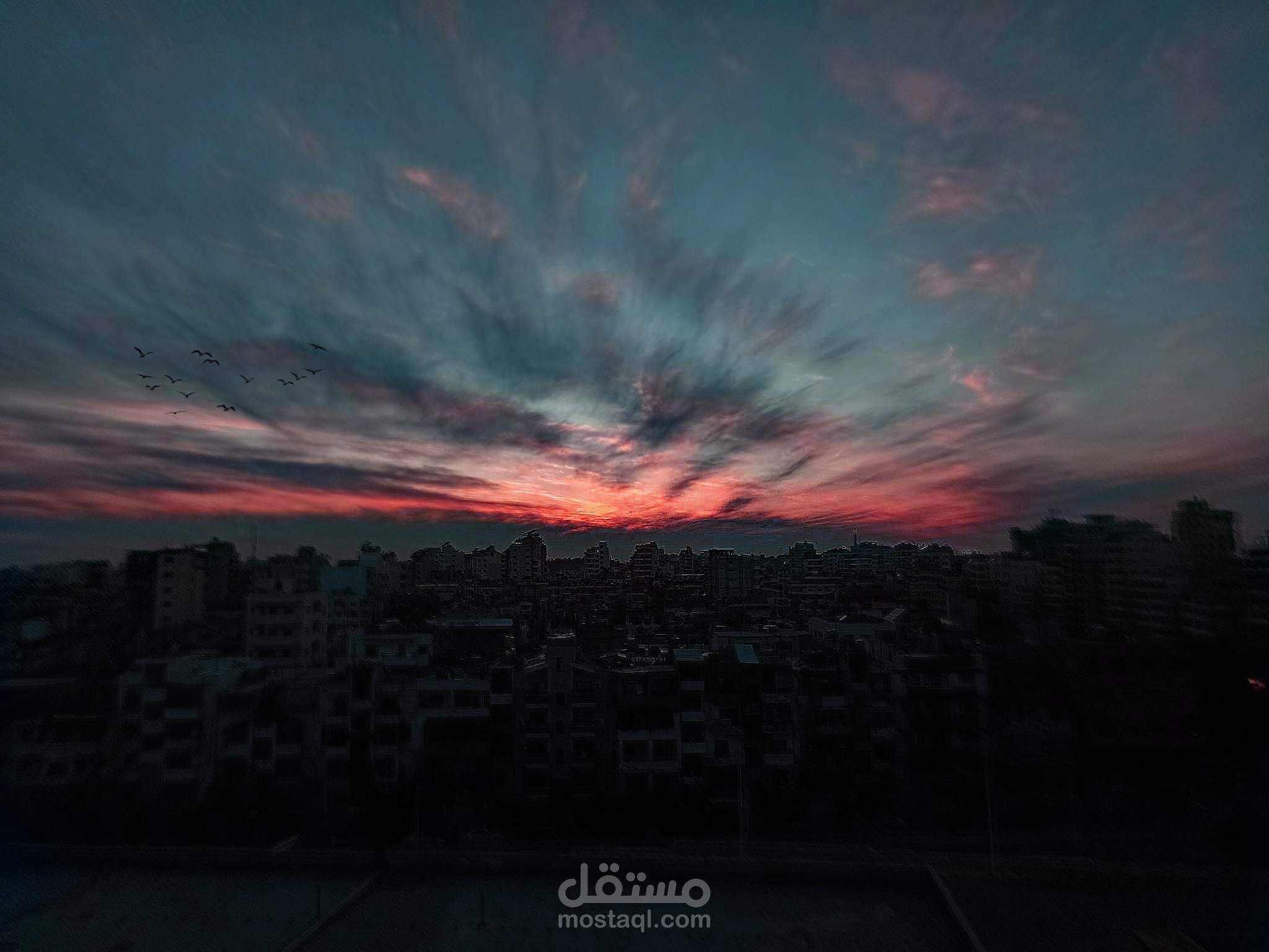 صورة سماء وقت الغروب
