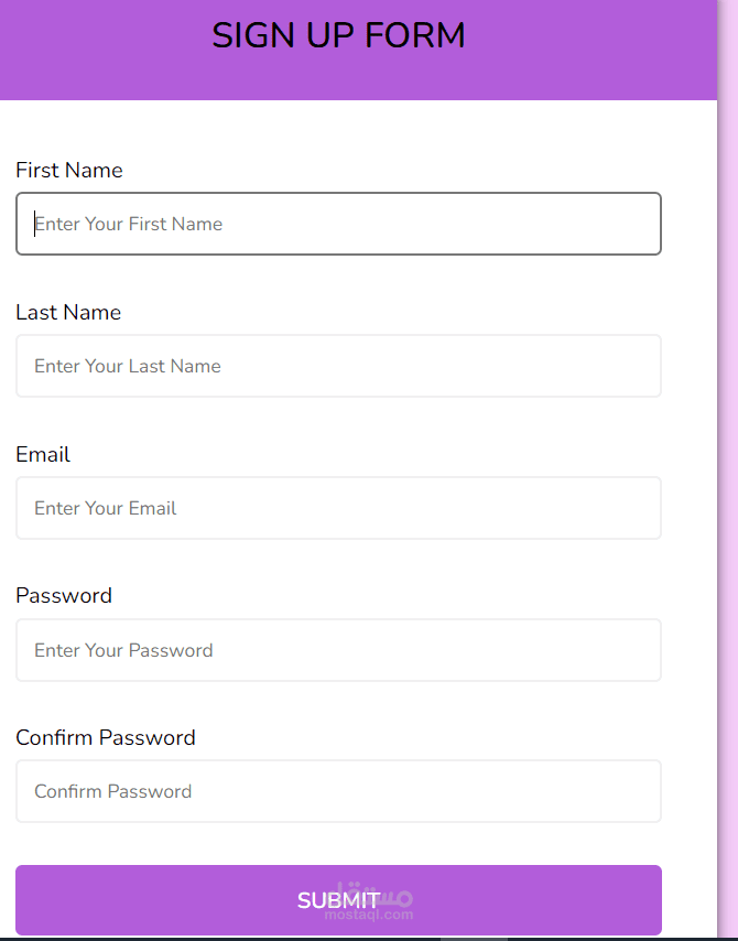 form with validation