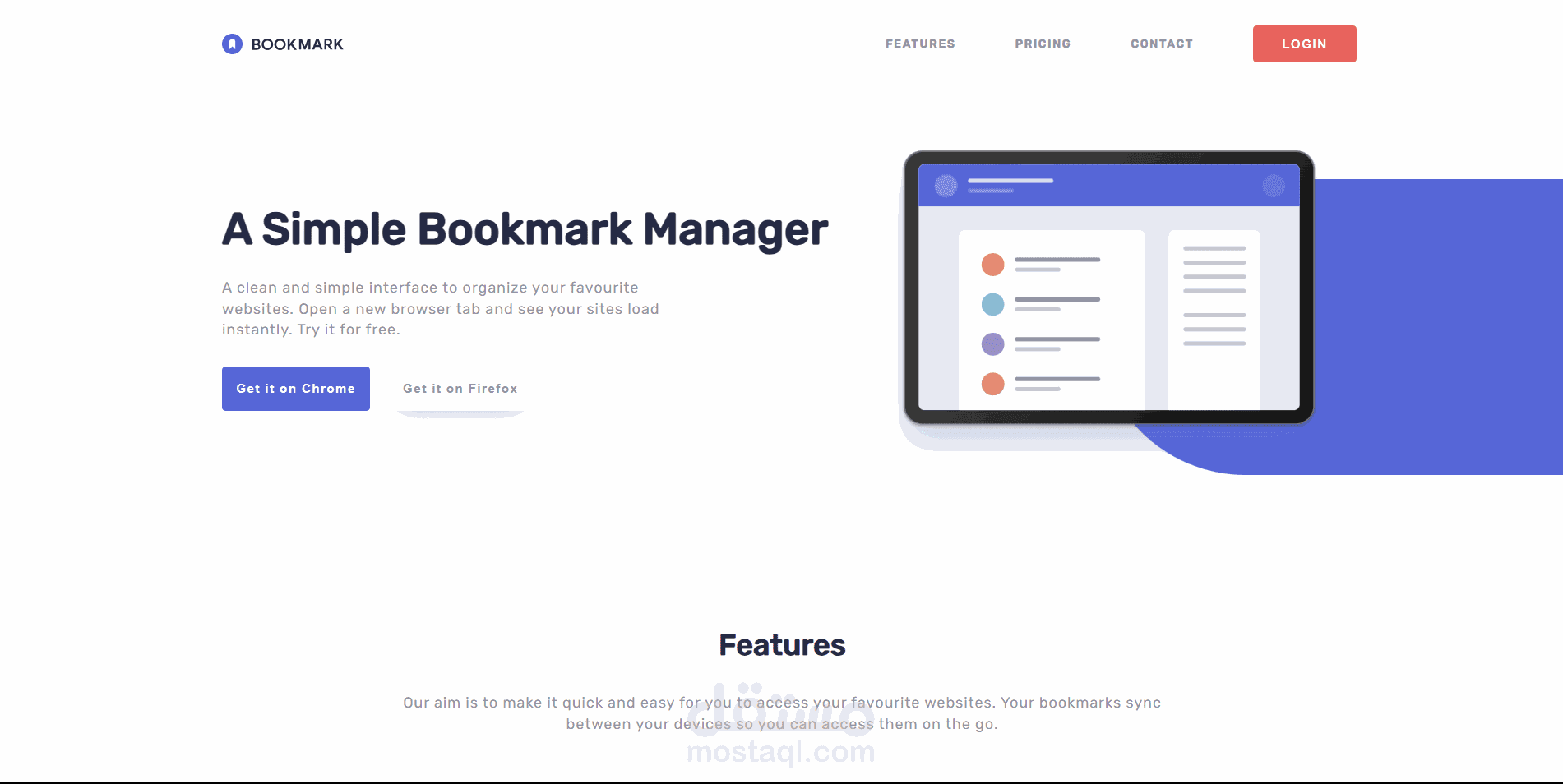 Bookmark Landing Page