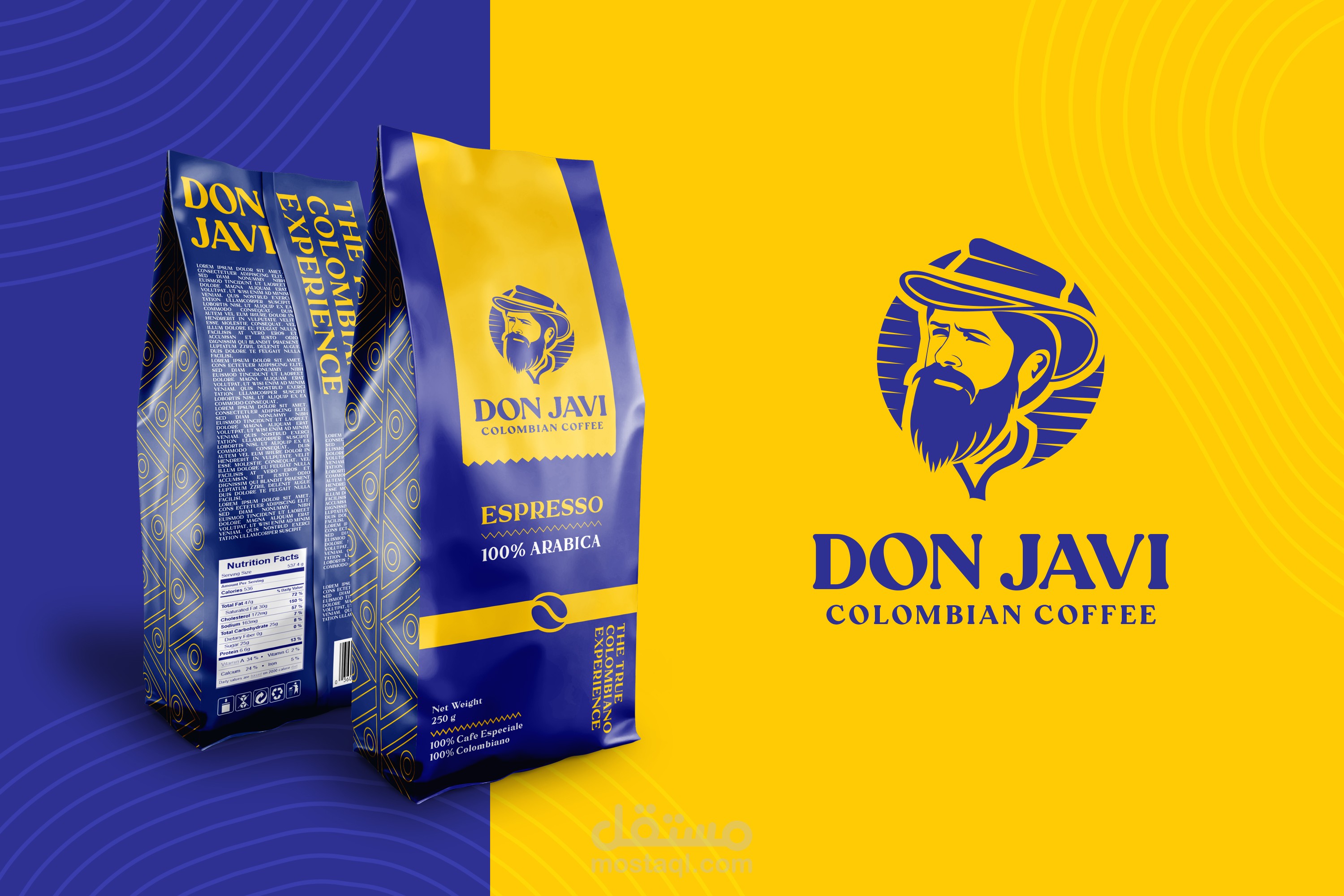 Don Javi Colombian Coffee logo and identity design