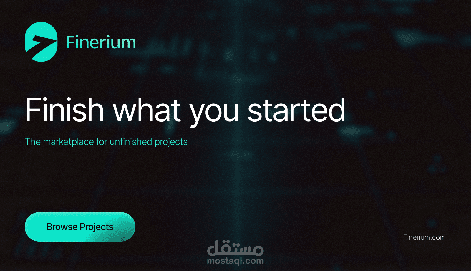 Finerium: منصة Marketplace للمشاريع بالذكاء الاصطناعي غير المكتملة | Fusion + Firebase