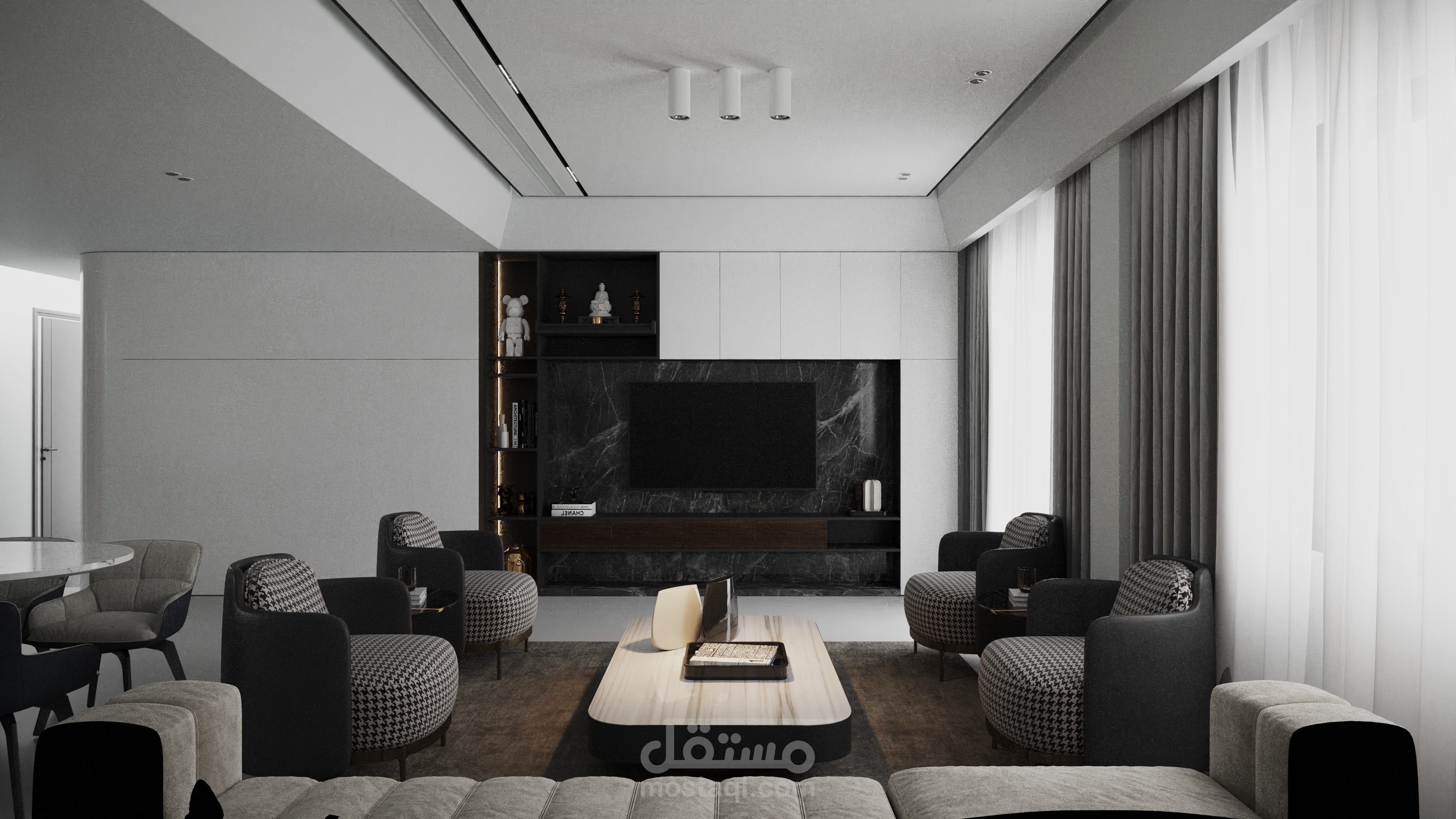 تصميم داخلي لشقة باستخدام برنامج 3D S MAX