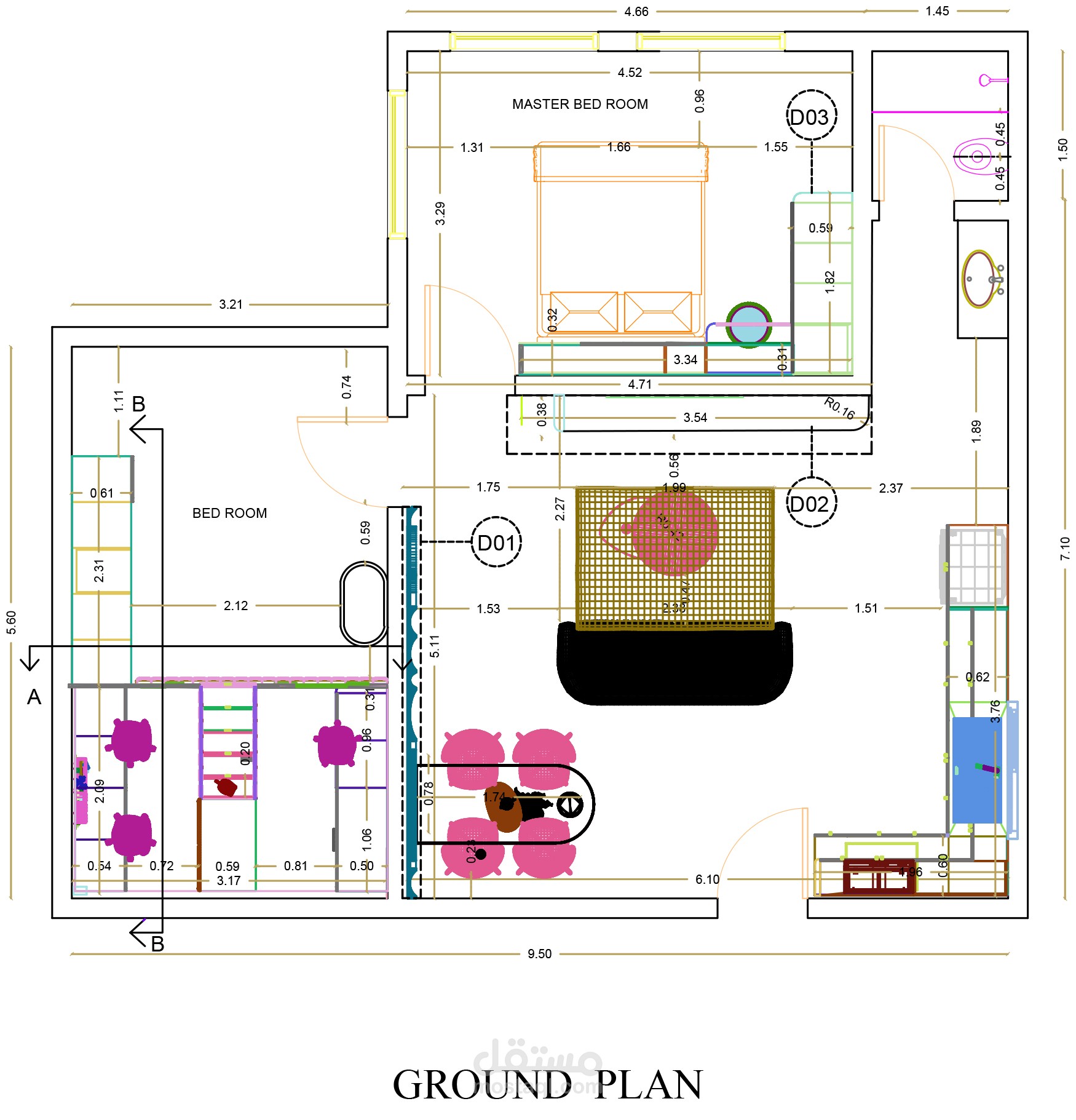 تصميم ديكورات داخلية لشقة 2D,3D باستخدام بر نامج 3DSMAX