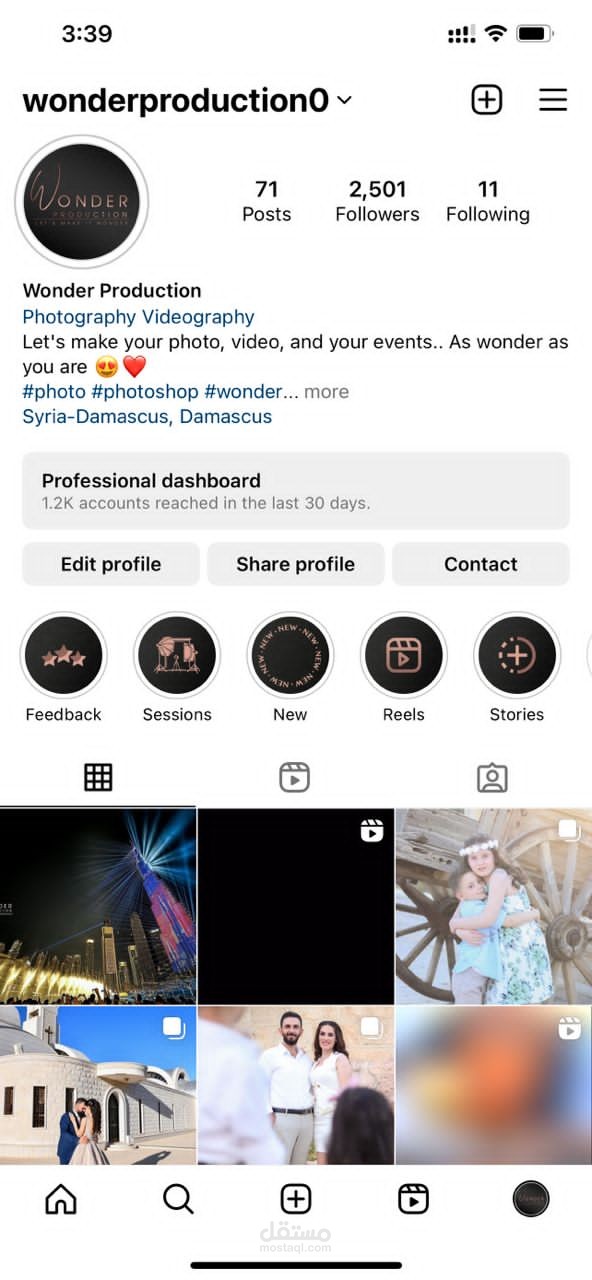 Wonder Production  social media accounts