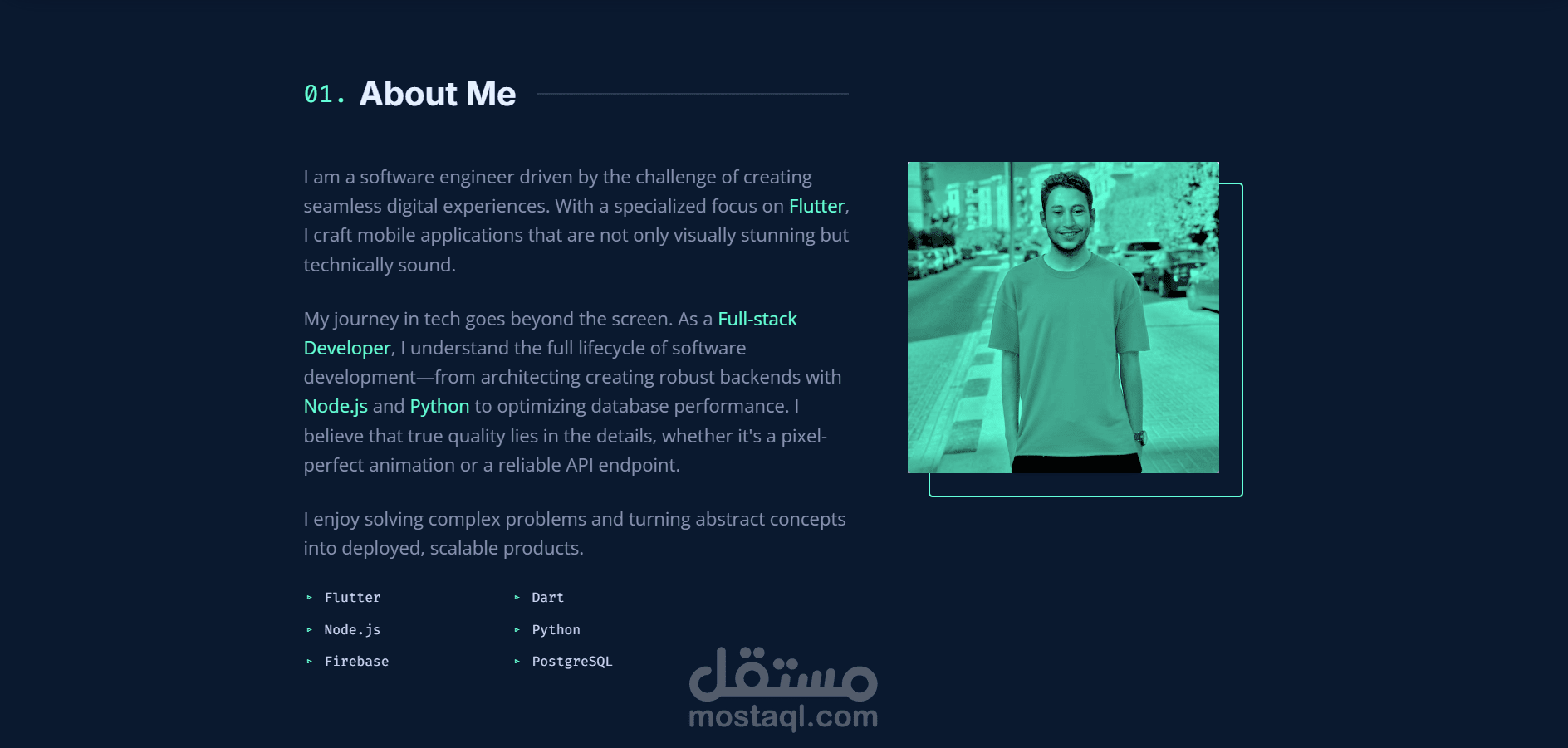 تطوير وتصميم موقع تعريفي شخصي (Portfolio)