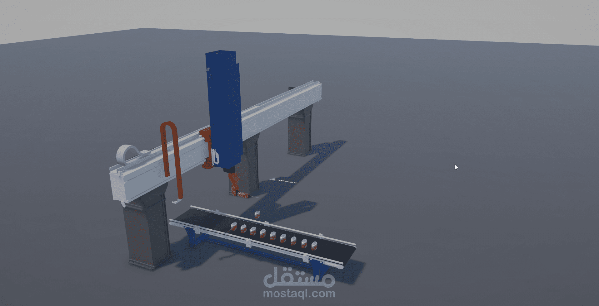محاكاة روبوت Pick and Place ثلاثي الأبعاد