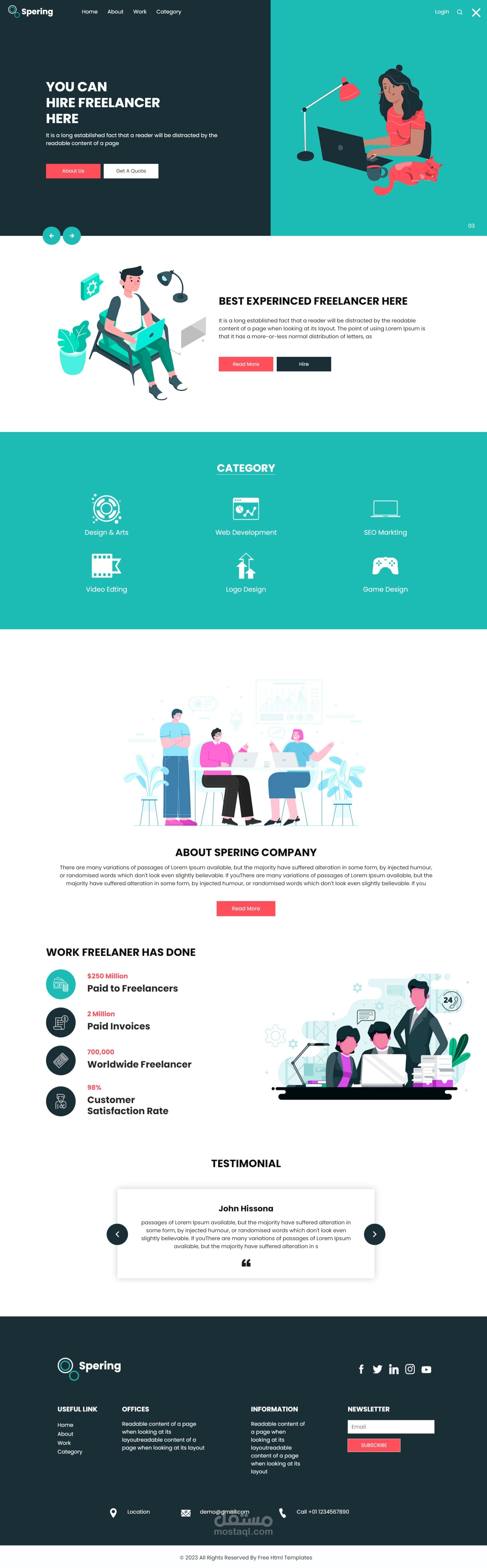 Spering website template design