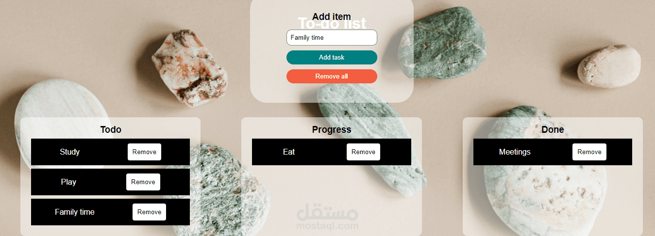 simple todo list webpage