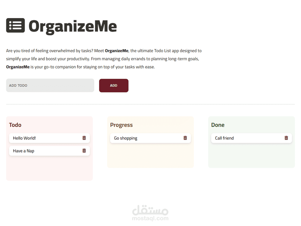 "OrganizeMe" تطبيق لإدارة المهام