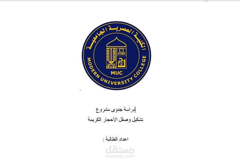 اعداد خطة استراتيجية - لمشروع تشكيل وصقل الأحجار الكريمة - مساق التخطيط الاستراتيجي