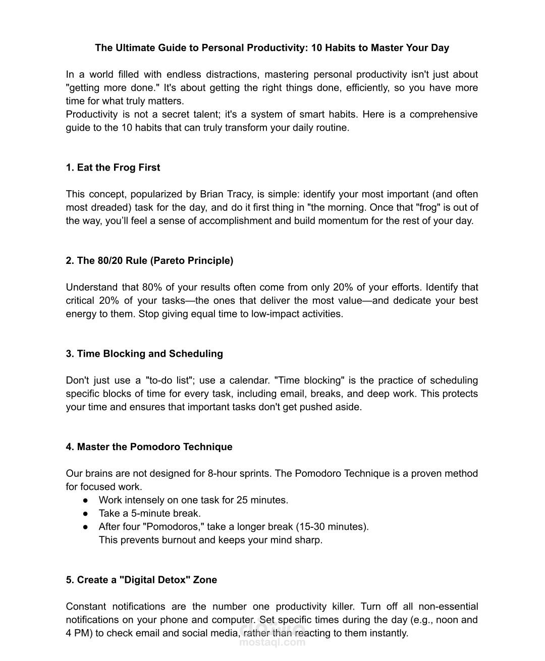 كتابة دليل كامل للإنتاجية – 10 عادات لزيادة التركيز وإنجاز المهام