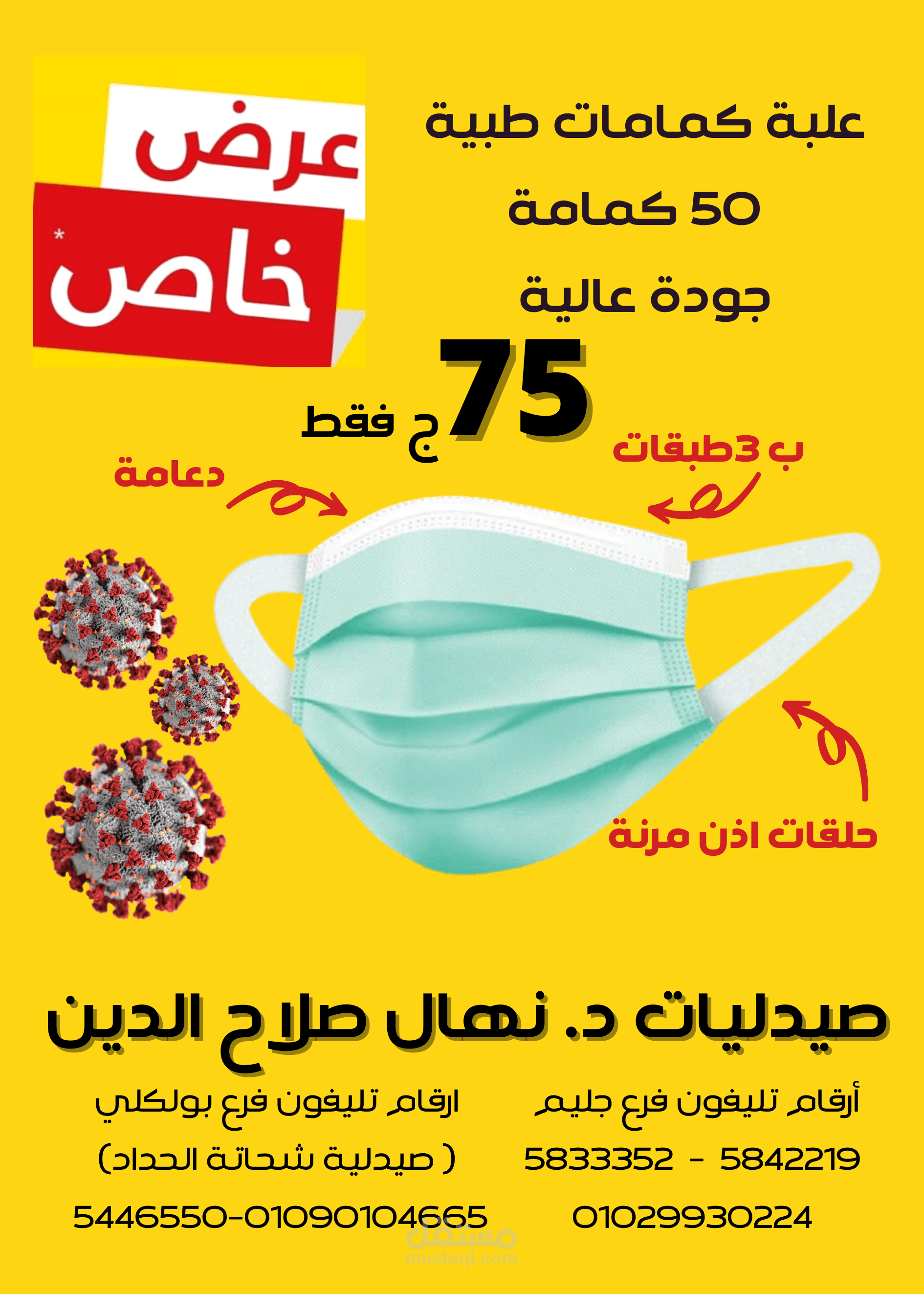 Poster for a mask in a community pharmacy