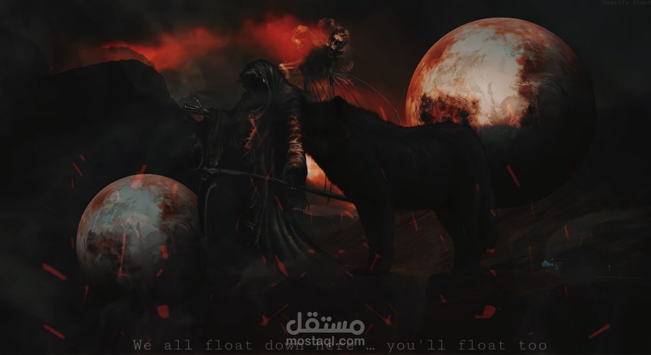 تصميم فوتوشوب (يصف شعور الانسان بالخوف)