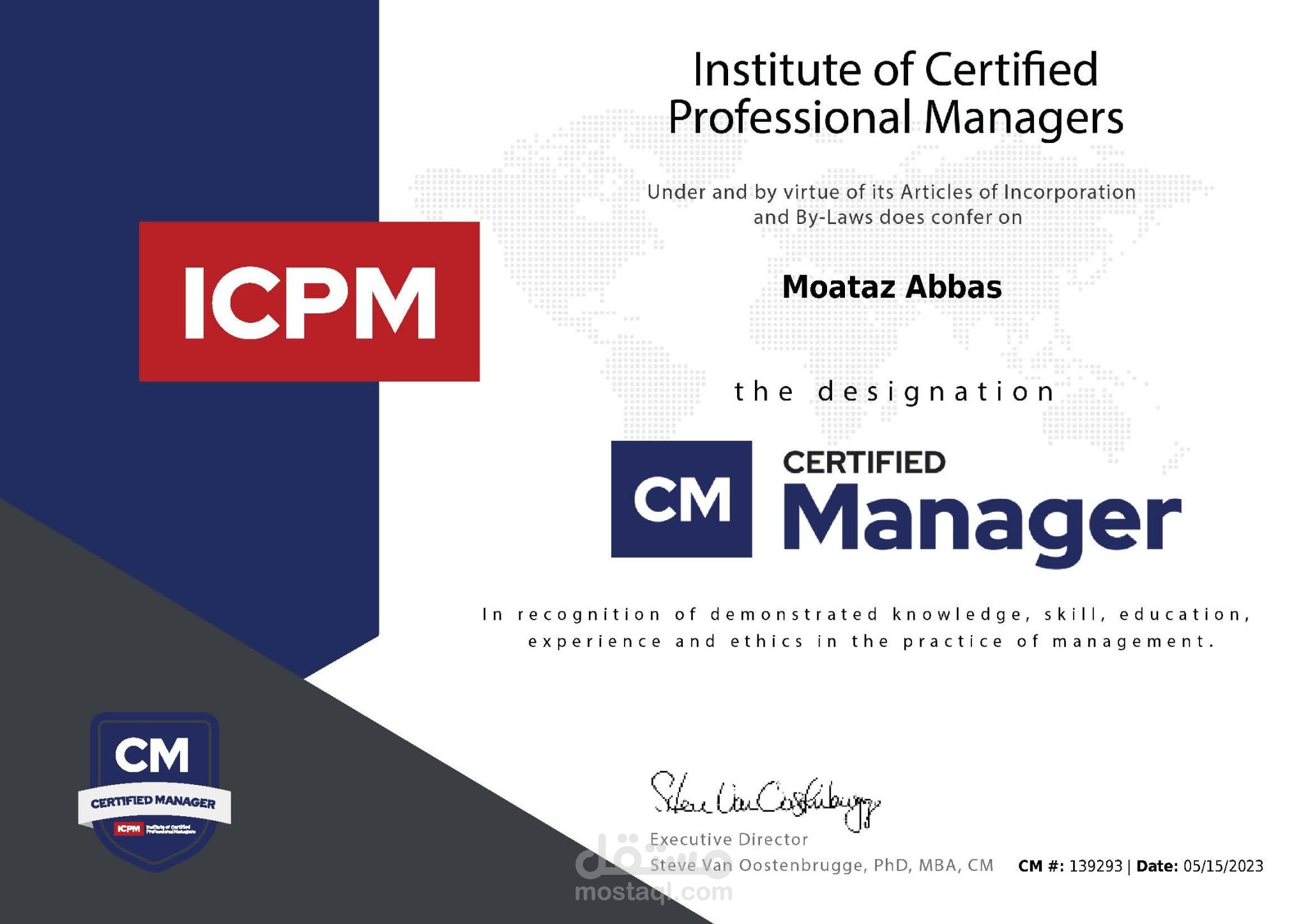 Certified manager