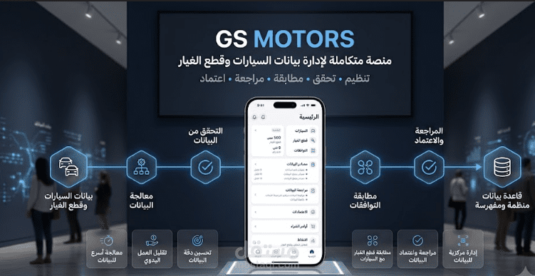 GS MOTORS – نظام متكامل لإدارة بيانات السيارات وقطع الغيار