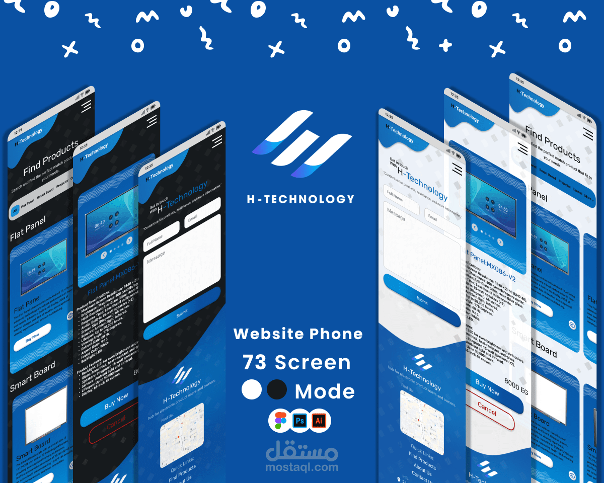 H-Technology Website Mobile (White+Dark) Mode
