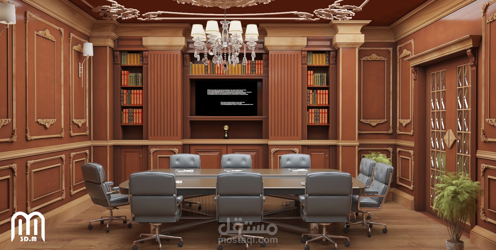 تصميم داخلي لمكتب كلاسيك