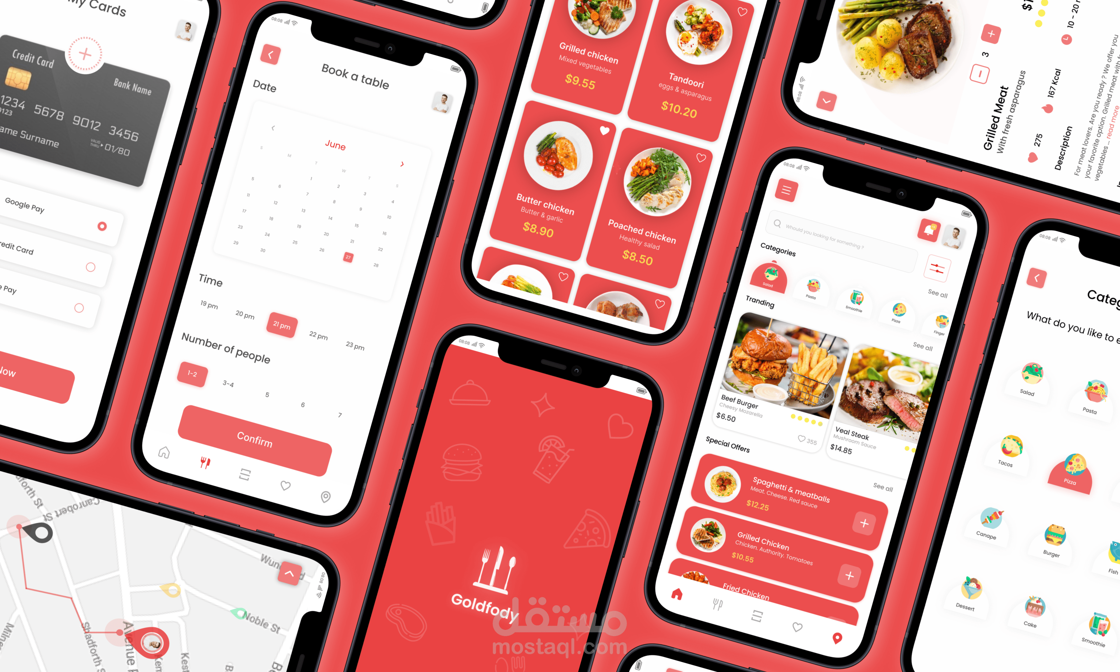 Goldfody – Food Delivery App Design