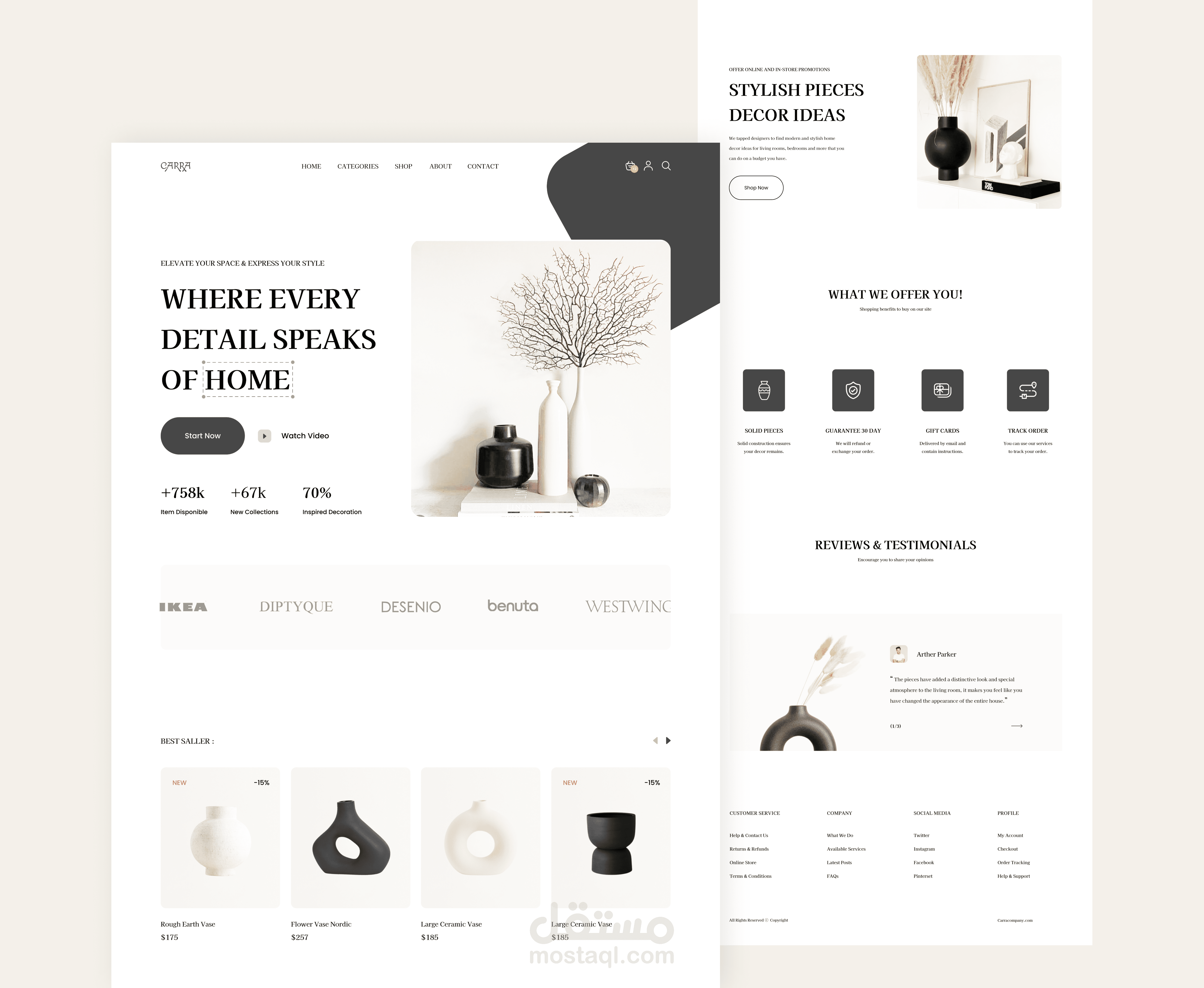 CARRA – Modern Home Décor Website Design